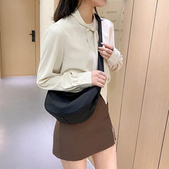 Solid Women Handbag Shoulder Pouch High-Capacity Travel Hand Bag