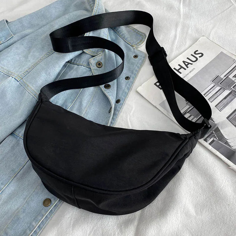 Solid Women Handbag Shoulder Pouch High-Capacity Travel Hand Bag