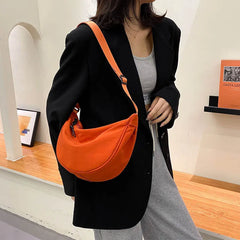 Solid Women Handbag Shoulder Pouch High-Capacity Travel Hand Bag