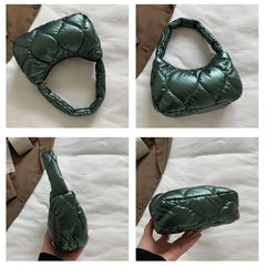 Plaid Down Bags Autumn Winter Cotton Jacket Purse Tote Bag