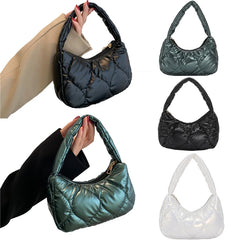 Plaid Down Bags Autumn Winter Cotton Jacket Purse Tote Bag