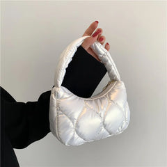 Plaid Down Bags Autumn Winter Cotton Jacket Purse Tote Bag