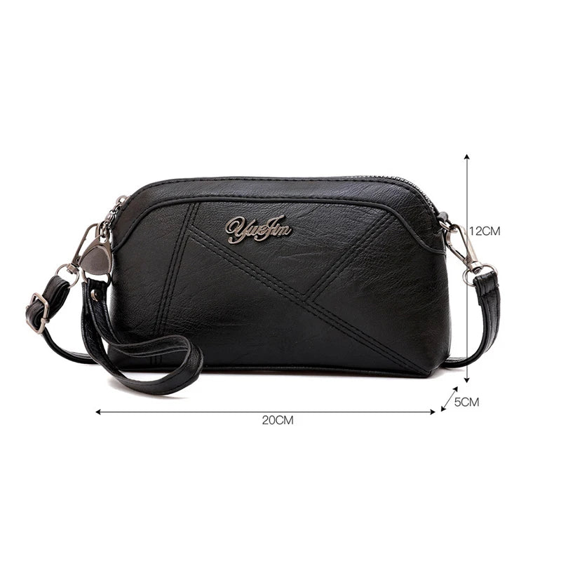 Solid PU Leather Shoulder Bag Small Crossbody Bag For Women Ladies Daily Wallet
