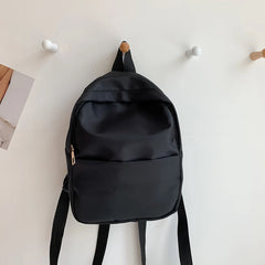 Solid Women Nylon Backpack Teenage Girl School Bag