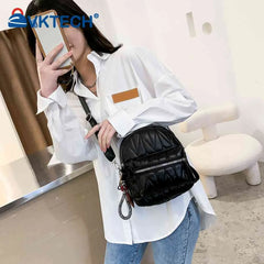 Stylish Women PU Leather Backpack School Travel Bags Lady Shoulder Crossbody Bag