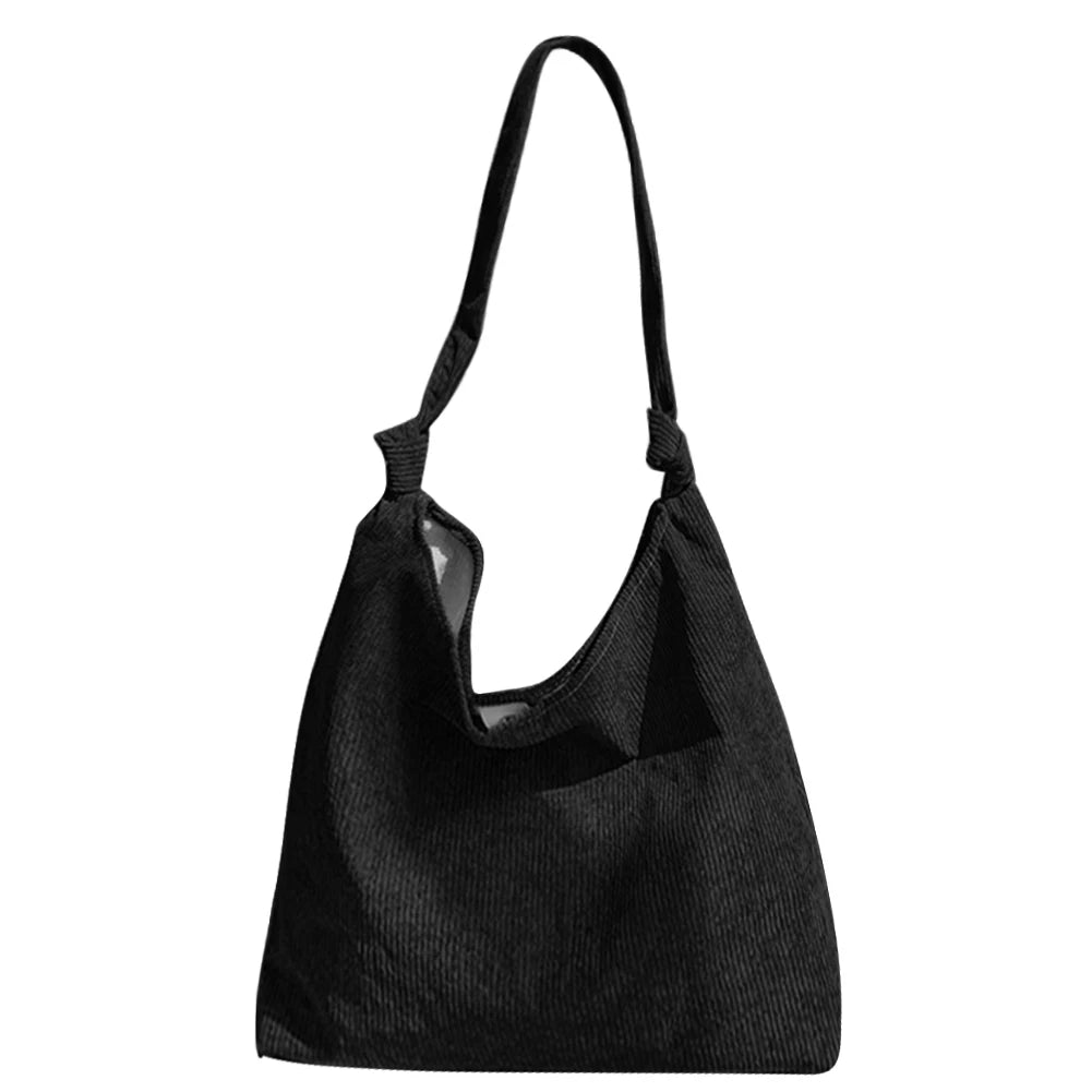 Corduroy Women Shoulder Bag Large Capacity Tote Handbag