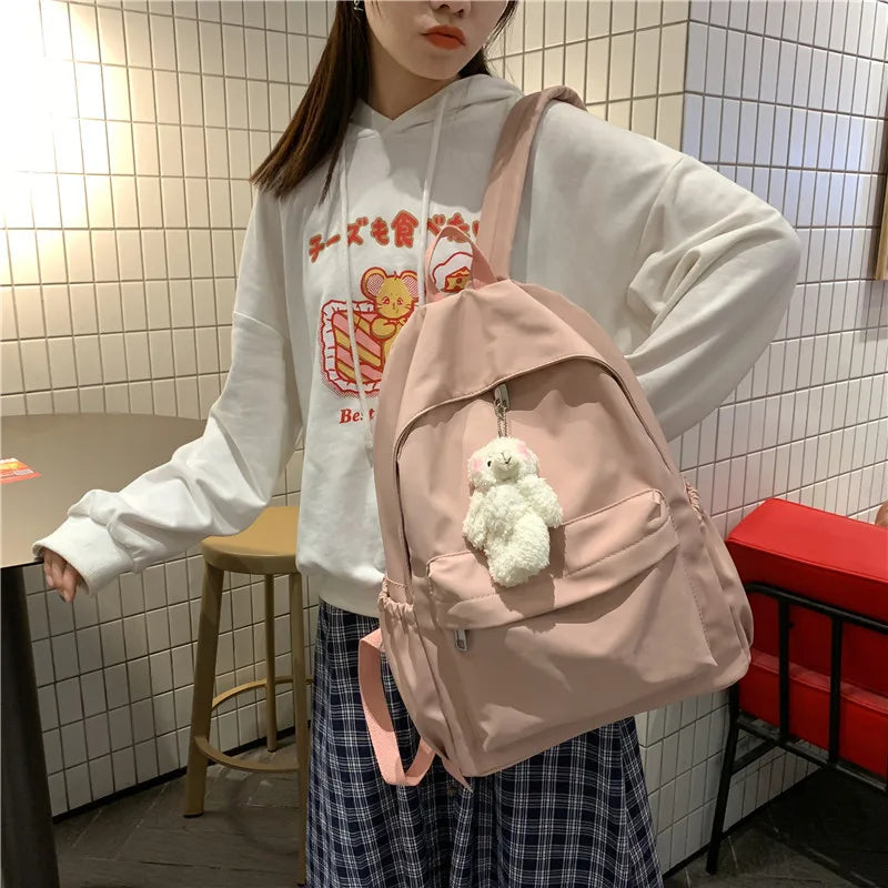 Teenage Girl Waterproof Nylon Backpack