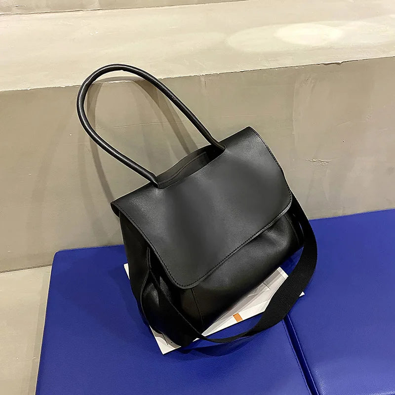 Solid Women's Shoulder Bag Large Capacity Tote Bag