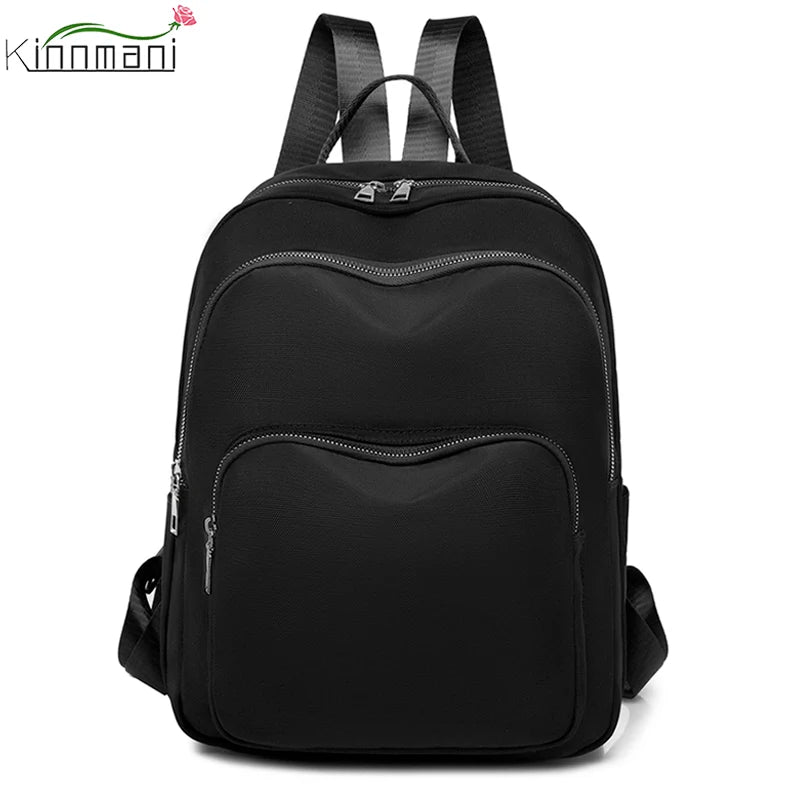 Solid Women's Backpack Large Capacity Travel Girls School Bags