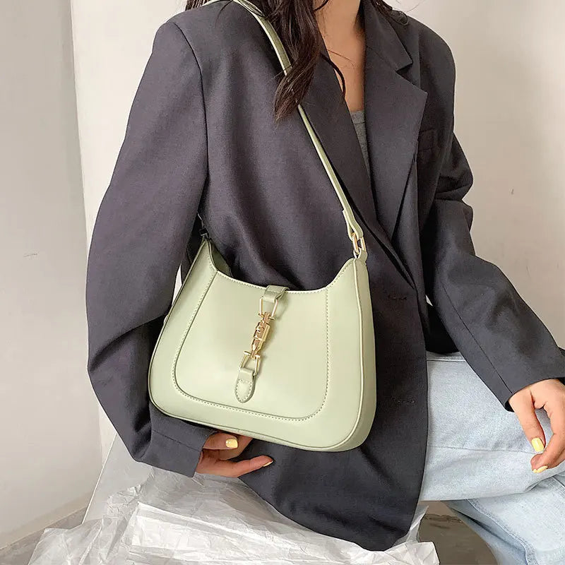 Solid Women's Shoulder Bag Pu Leather Female Handbag for Summer Travel