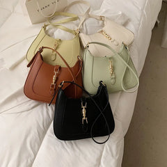 Solid Women's Shoulder Bag Pu Leather Female Handbag for Summer Travel