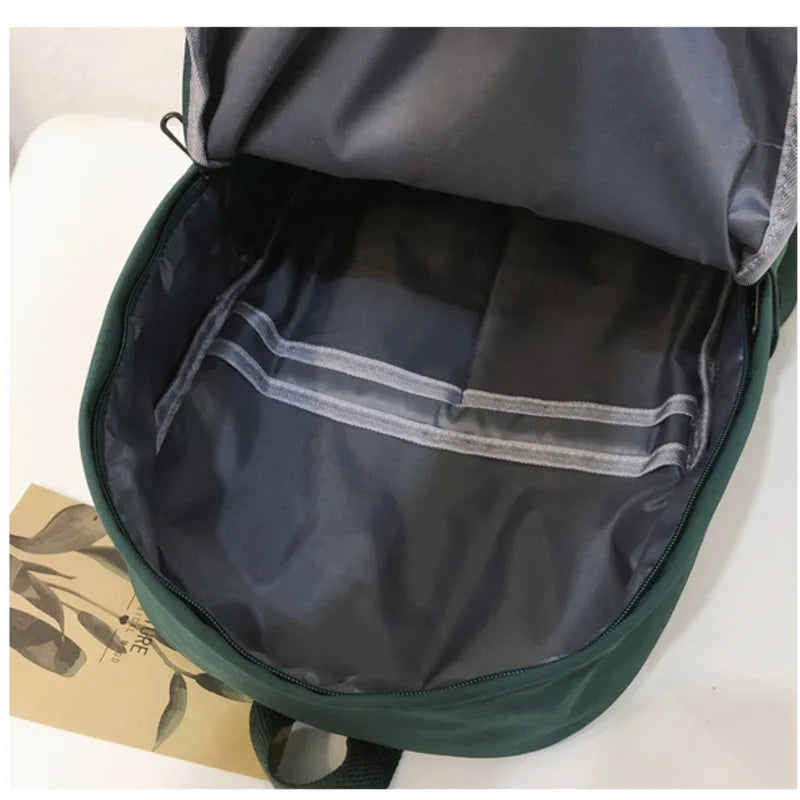 Solid Female College Schoolbag Women Backpack Travel Bag