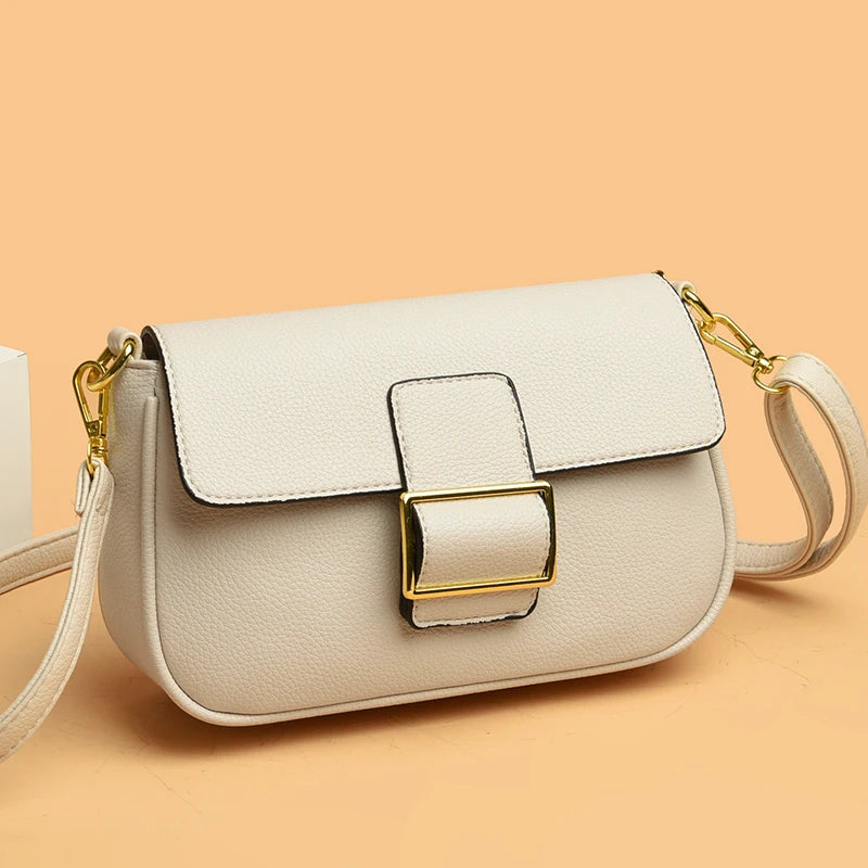 Solid Leather Shoulder Bags for Women High Leather Messenger Bag Mini Purses