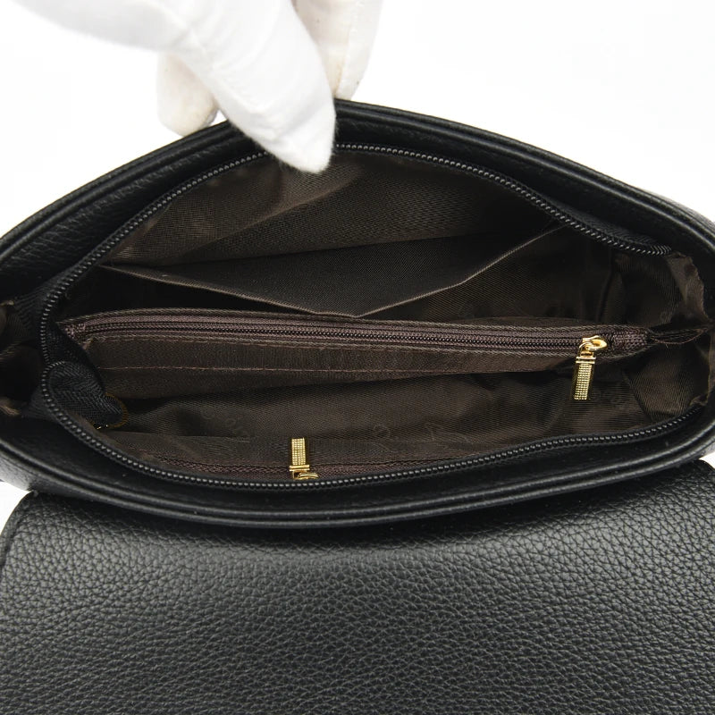 Solid Leather Shoulder Bags for Women High Leather Messenger Bag Mini Purses