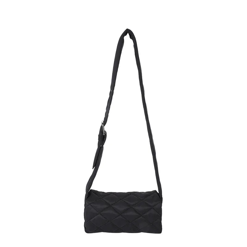 Green Shoulder Bag Rhombus Embroidered Canvas Messenger Bag
