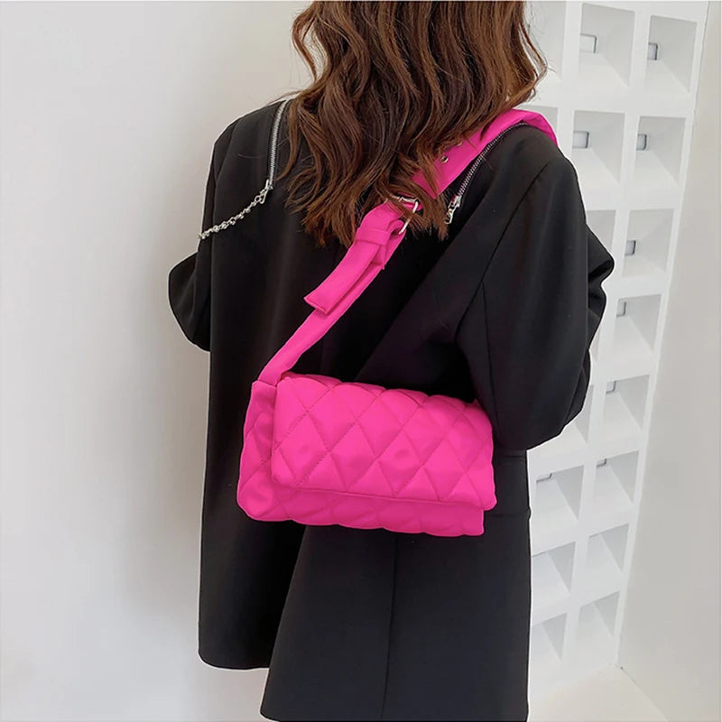 Green Shoulder Bag Rhombus Embroidered Canvas Messenger Bag