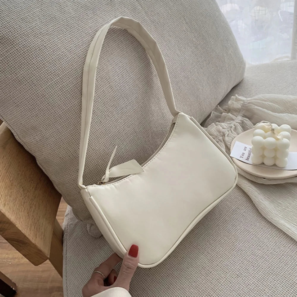 Retro PU Leather Shoulder Totes Top Bags Female Small Clutch
