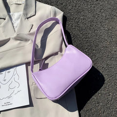 Retro PU Leather Shoulder Totes Top Bags Female Small Clutch
