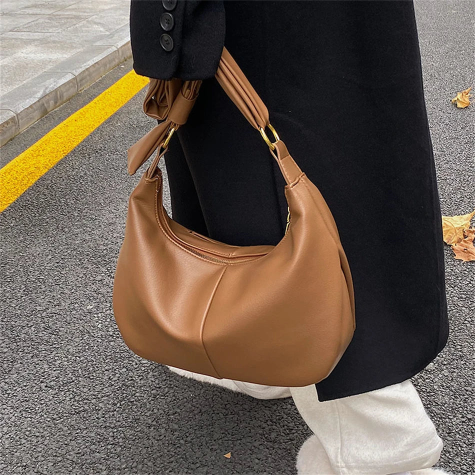 Solid Hobos Crossbody Bags for Women Spring Underarm Shoulder Bag