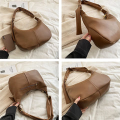 Solid Hobos Crossbody Bags for Women Spring Underarm Shoulder Bag