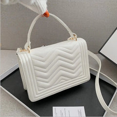 Solid Lattice Leather Bag Crossbody Small Flap Clutch Purse Shoulder Bag