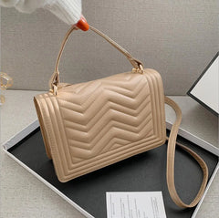 Solid Lattice Leather Bag Crossbody Small Flap Clutch Purse Shoulder Bag