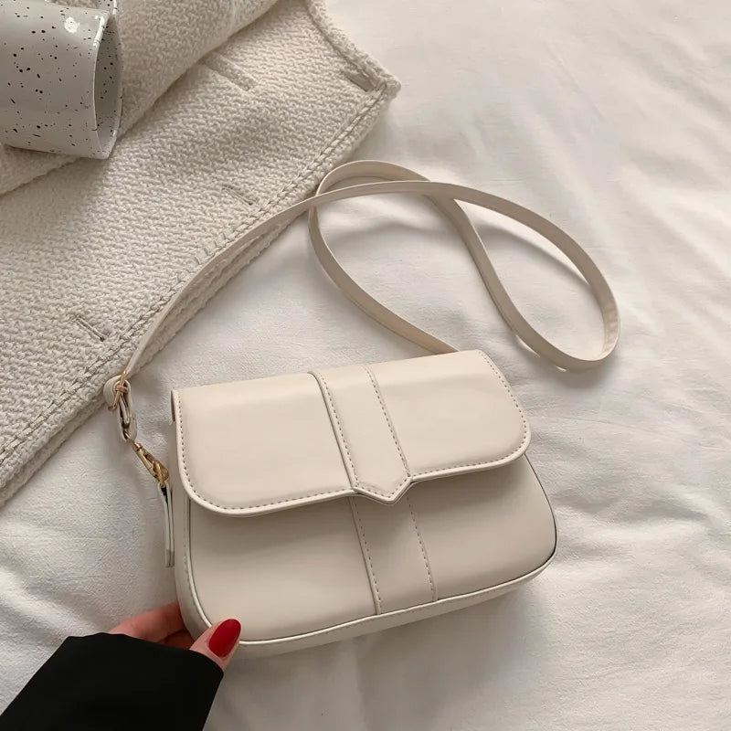 Small Leather Shoulder Bag Women's Crossbody Tote Flap Purse