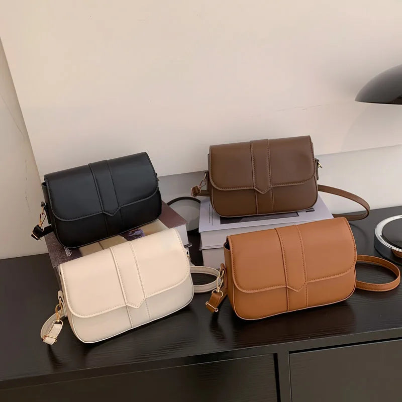 Small Leather Shoulder Bag Women's Crossbody Tote Flap Purse