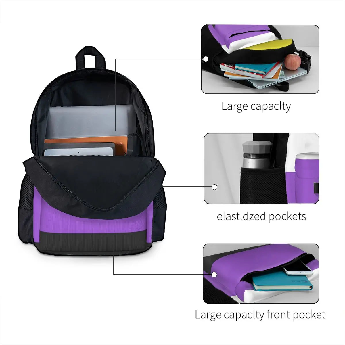 Non-Binary Pride Flag Backpack Schoolbag Anime Backpack