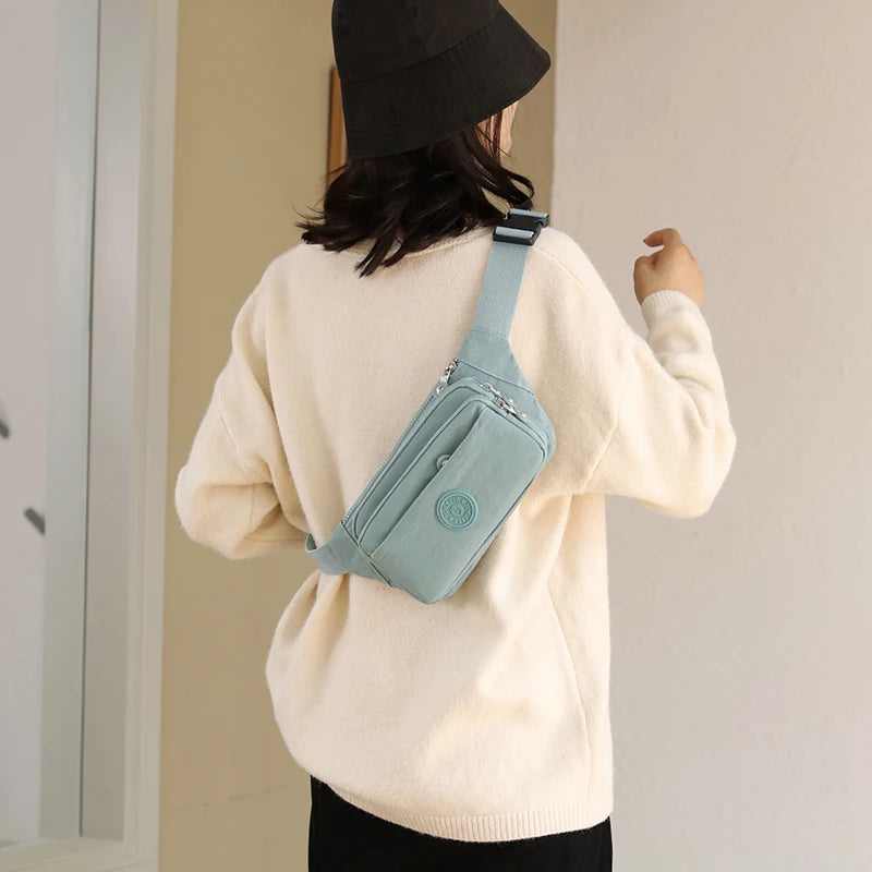 Colorful Nylon Waist Pack Women Belt Bag Travel Purse Phone Pouch