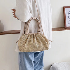 Stylish One-Shoulder Shell Bag Women's Straw Crossbody Bag
