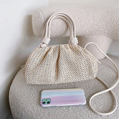 Stylish One-Shoulder Shell Bag Women's Straw Crossbody Bag