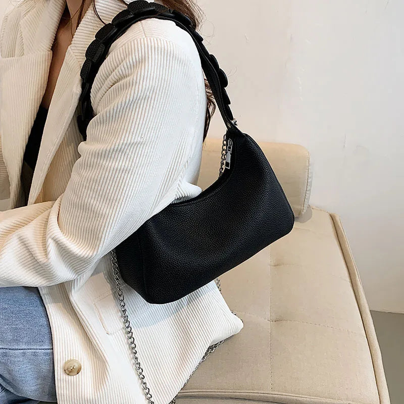 Solid Pattern Women Shoulder Bags for Girls Handbags Small Flap Bag