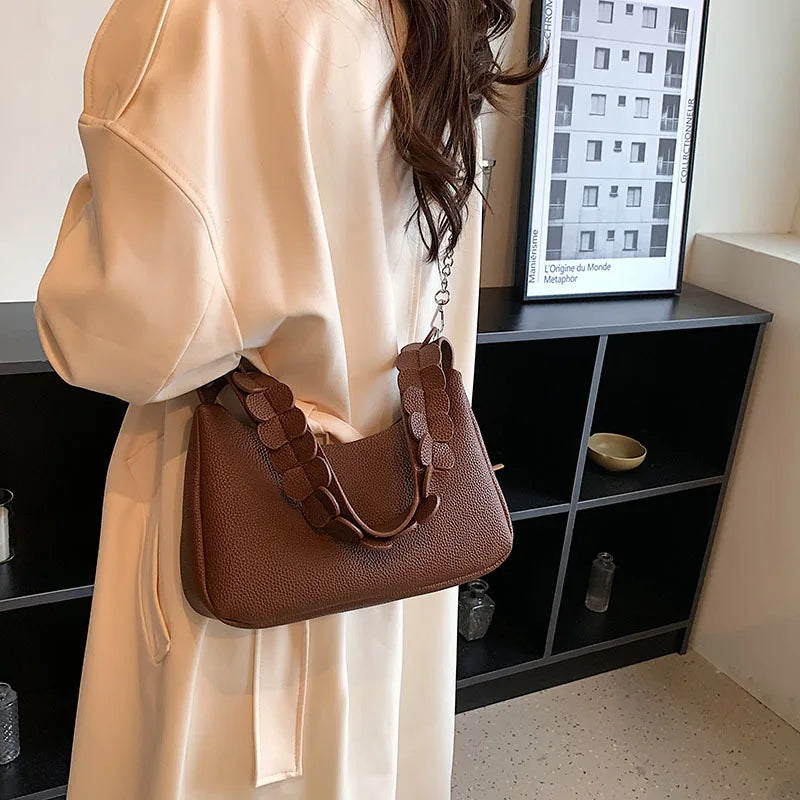Solid Pattern Women Shoulder Bags for Girls Handbags Small Flap Bag