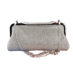 Satin Rhinestone Hobo Evening Bag Clutch Wedding Purse