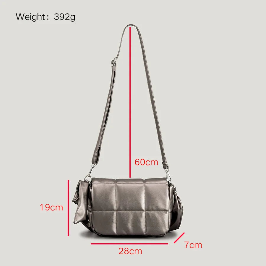 Winter Down Padded Shoulder Crossbody Bag for Women