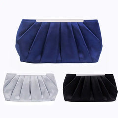 Silk Satin Evening Bag Ruched Clutch Wedding Party Purse