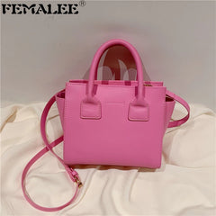 Small Trapeze Shoulder Crossbody Bag for Women - High Leather Tote Handbag