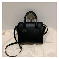 Small Trapeze Shoulder Crossbody Bag for Women - High Leather Tote Handbag