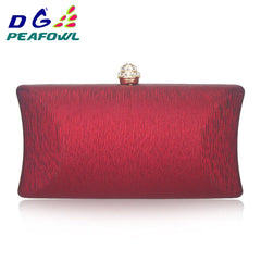 Women Travel Toiletry Bag Red/Blue/Silver Clutch Evening Pochette Wallet Chains