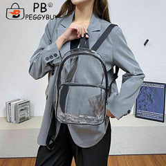 Transparent PVC Clear Waterproof School Backpack Large Capacity