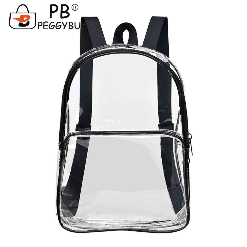 Transparent PVC Clear Waterproof School Backpack Large Capacity
