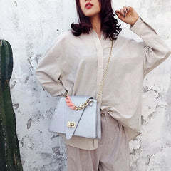 Trapezoid Handbags Women Bags Chain Buckle Shoulder Bag