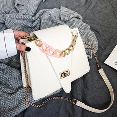 Trapezoid Handbags Women Bags Chain Buckle Shoulder Bag