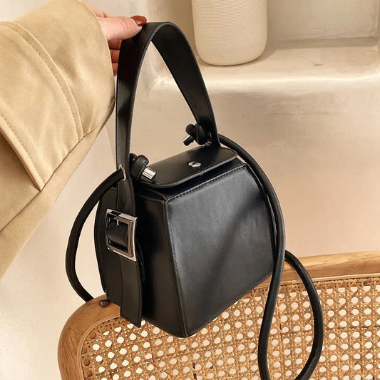 Retro Bucket Bag PU Leather Women's Tote Handbag