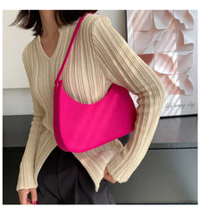 Solid Shoulder Bags Casual Women Underarm Bag Travel Armpit Shopping Pouch