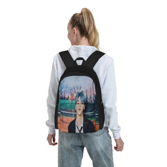 Soobin Backpacks Men's and Women's Print Backpack with Zip Pockets