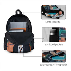 Soobin Backpacks Men's and Women's Print Backpack with Zip Pockets