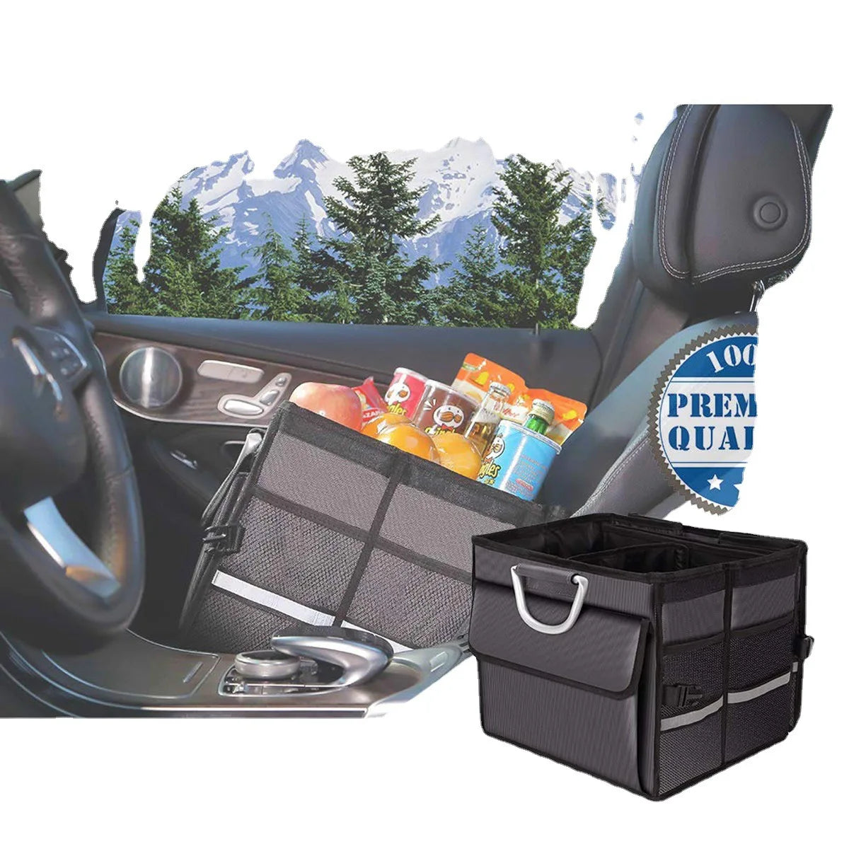 Vehicle-Mounted Large Capacity Storage Basket Folding Portable Box