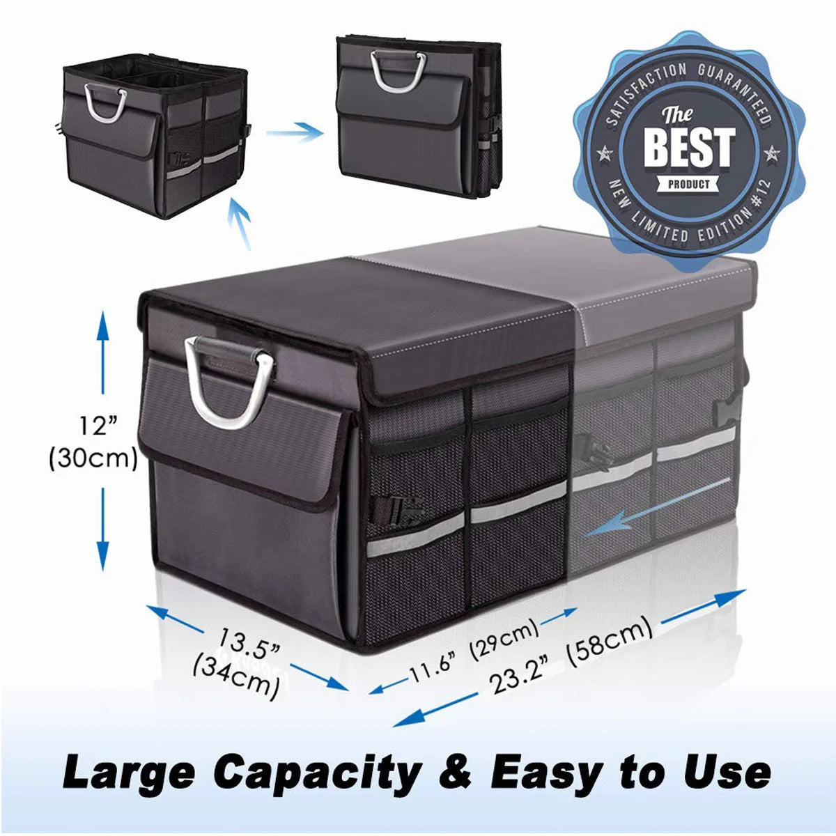 Vehicle-Mounted Large Capacity Storage Basket Folding Portable Box